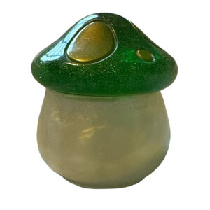 Green Pearl Magic Mushroom Trinket Box Epoxy Resin Jewelry Stash Container